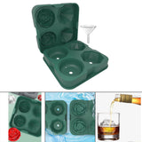 Maxbell Rose Diamond Shape Ice Mold Ice Maker Reusable Ice Tray with Lid Green
