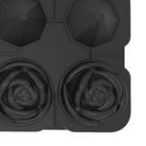 Maxbell Rose Diamond Shape Ice Mold Ice Maker Reusable Ice Tray with Lid Black