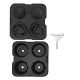 Maxbell Rose Diamond Shape Ice Mold Ice Maker Reusable Ice Tray with Lid Black