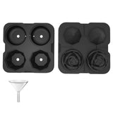 Maxbell Rose Diamond Shape Ice Mold Ice Maker Reusable Ice Tray with Lid Black