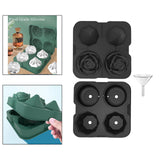 Maxbell Rose Diamond Shape Ice Mold Ice Maker Reusable Ice Tray with Lid Black