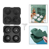 Maxbell Rose Diamond Shape Ice Mold Ice Maker Reusable Ice Tray with Lid Black