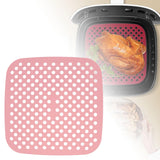 Maxbell Silicone Air Fryer Liner Non Stick Steamer Pad  8.5in Square Pink