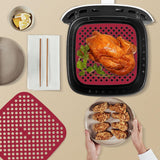 Maxbell Silicone Air Fryer Liner Non Stick Steamer Pad  8.5in Square Pink