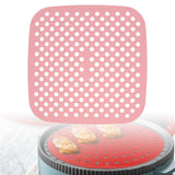 Maxbell Silicone Air Fryer Liner Non Stick Steamer Pad  8.5in Square Pink