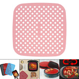 Maxbell Silicone Air Fryer Liner Non Stick Steamer Pad  8.5in Square Pink