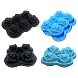 Maxbell Rose Shape Ice Block Mold Whisky Wine Cool Down Ice Maker 4 grid blue