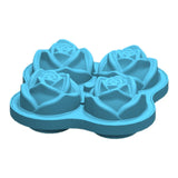 Maxbell Rose Shape Ice Block Mold Whisky Wine Cool Down Ice Maker 4 grid blue
