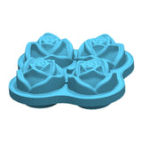 Maxbell Rose Shape Ice Block Mold Whisky Wine Cool Down Ice Maker 4 grid blue