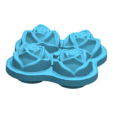 Maxbell Rose Shape Ice Block Mold Whisky Wine Cool Down Ice Maker 4 grid blue
