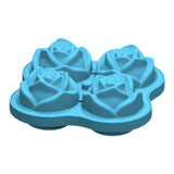 Maxbell Rose Shape Ice Block Mold Whisky Wine Cool Down Ice Maker 4 grid blue