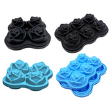 Maxbell Rose Shape Ice Block Mold Whisky Wine Cool Down Ice Maker 4 grid blue