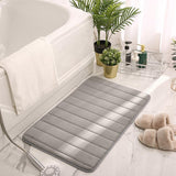 Maxbell Soft Floor Mat Machine Washable Water Absorbent Anti Skid for Door Counter Grey 50x80cm
