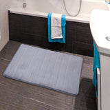 Maxbell Soft Floor Mat Machine Washable Water Absorbent Anti Skid for Door Counter Grey 50x80cm