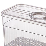 Maxbell Refrigerator Storage Box Food Container w/ draining board Grey 13x13x28cm