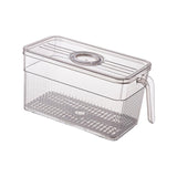 Maxbell Refrigerator Storage Box Food Container w/ draining board Grey 13x13x28cm