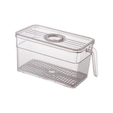 Maxbell Refrigerator Storage Box Food Container w/ draining board Grey 13x13x28cm
