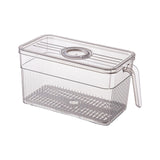 Maxbell Refrigerator Storage Box Food Container w/ draining board Grey 13x13x28cm