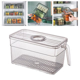 Maxbell Refrigerator Storage Box Food Container w/ draining board Grey 13x13x28cm
