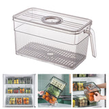 Maxbell Refrigerator Storage Box Food Container w/ draining board Grey 13x13x28cm