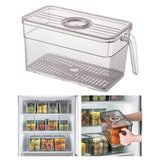 Maxbell Refrigerator Storage Box Food Container w/ draining board Grey 13x13x28cm