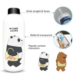 Maxbell Cute Bear Straw Portable Sports Water Bottle Girls Gift Beverage Drinking Frosted 2