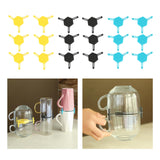 Maxbell 6pcs Cup Stacking Rack Set Kitchen Cabinet Shelf Mug Organizer Black