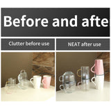 Maxbell 6pcs Cup Stacking Rack Set Kitchen Cabinet Shelf Mug Organizer Black