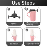 Maxbell 6pcs Cup Stacking Rack Set Kitchen Cabinet Shelf Mug Organizer Black