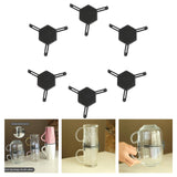 Maxbell 6pcs Cup Stacking Rack Set Kitchen Cabinet Shelf Mug Organizer Black