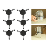 Maxbell 6pcs Cup Stacking Rack Set Kitchen Cabinet Shelf Mug Organizer Black