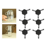 Maxbell 6pcs Cup Stacking Rack Set Kitchen Cabinet Shelf Mug Organizer Black