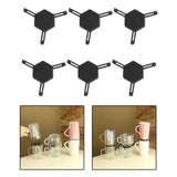 Maxbell 6pcs Cup Stacking Rack Set Kitchen Cabinet Shelf Mug Organizer Black