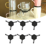 Maxbell 6pcs Cup Stacking Rack Set Kitchen Cabinet Shelf Mug Organizer Black