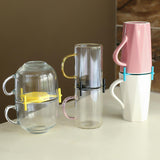 Maxbell 6pcs Cup Stacking Rack Set Kitchen Cabinet Shelf Mug Organizer Blue