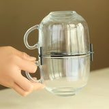 Maxbell 6pcs Cup Stacking Rack Set Kitchen Cabinet Shelf Mug Organizer Blue