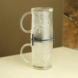 Maxbell 6pcs Cup Stacking Rack Set Kitchen Cabinet Shelf Mug Organizer Blue