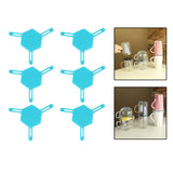 Maxbell 6pcs Cup Stacking Rack Set Kitchen Cabinet Shelf Mug Organizer Blue