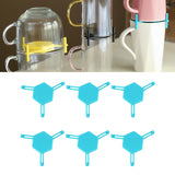 Maxbell 6pcs Cup Stacking Rack Set Kitchen Cabinet Shelf Mug Organizer Blue