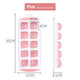 Maxbell Ice Trays Reusable Silicone Ice Mold BPA Free Ice Maker with Lids Pink 10 Grids