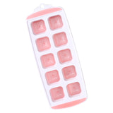 Maxbell Ice Trays Reusable Silicone Ice Mold BPA Free Ice Maker with Lids Pink 10 Grids