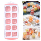 Maxbell Ice Trays Reusable Silicone Ice Mold BPA Free Ice Maker with Lids Pink 10 Grids