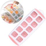 Maxbell Ice Trays Reusable Silicone Ice Mold BPA Free Ice Maker with Lids Pink 10 Grids