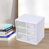 Maxbell Desktop Drawer Box Dustproof for Jewelry Cosmetics Home Office 6 Grid White