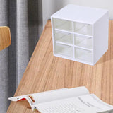 Maxbell Desktop Drawer Box Dustproof for Jewelry Cosmetics Home Office 6 Grid White