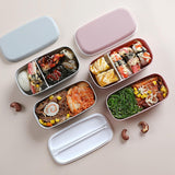 Maxbell Japanese Style Lunch Box Meal Container for Hiking Camping Office Gray