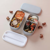 Maxbell Japanese Style Lunch Box Meal Container for Hiking Camping Office Gray