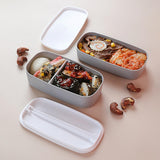 Maxbell Japanese Style Lunch Box Meal Container for Hiking Camping Office Gray