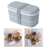 Maxbell Japanese Style Lunch Box Meal Container for Hiking Camping Office Gray