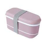 Maxbell Japanese Style Lunch Box Meal Container for Hiking Camping Office Pink